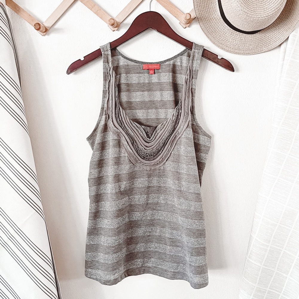 Anthropologie One September Metallic Striped Tank Top